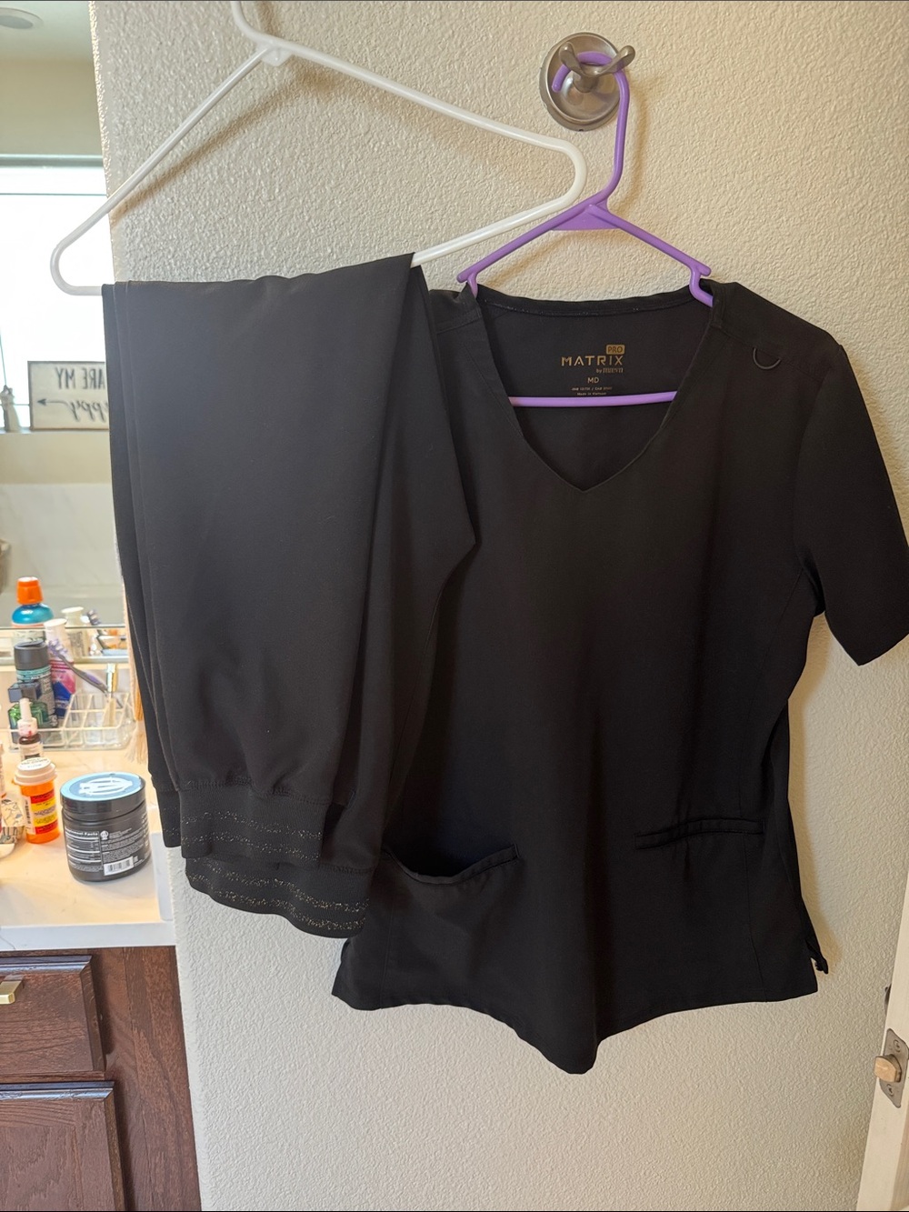 Matix Black Women's Scrub Top and Pants Set